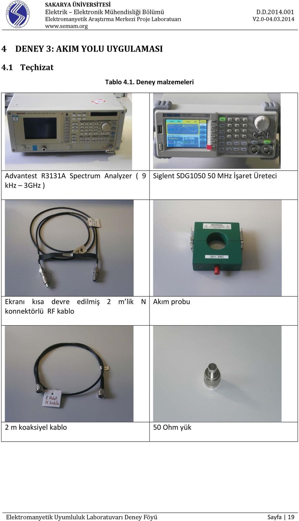 Deney malzemeleri Advantest R3131A Spectrum Analyzer ( 9 khz 3GHz ) Siglent