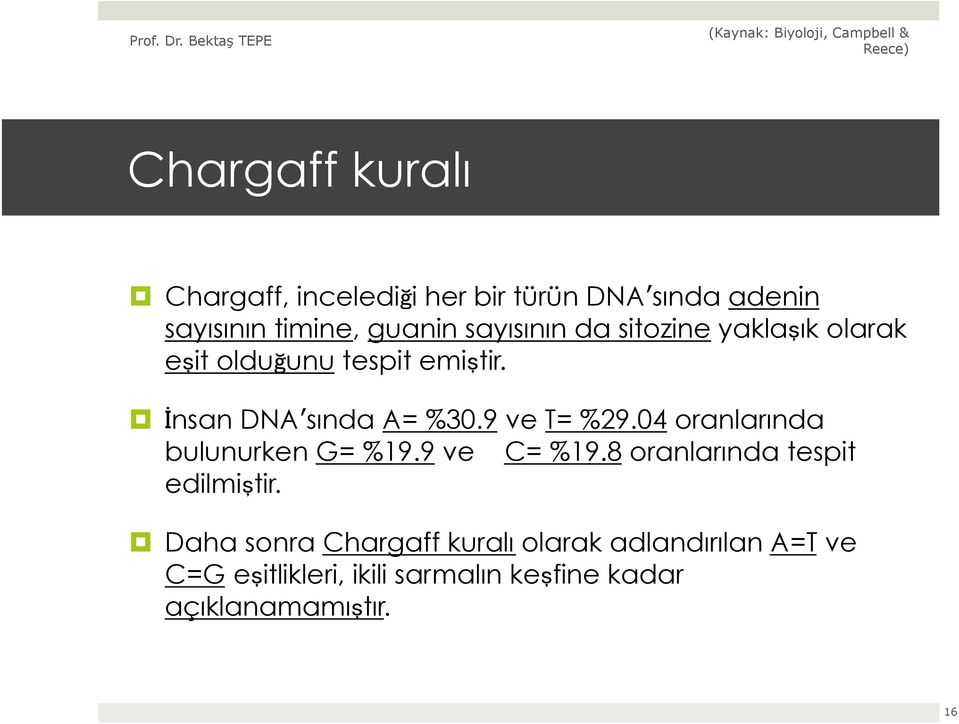 9 ve T= %29.04 oranlarında bulunurken G= %19.9 ve C= %19.8 oranlarında tespit edilmiştir.