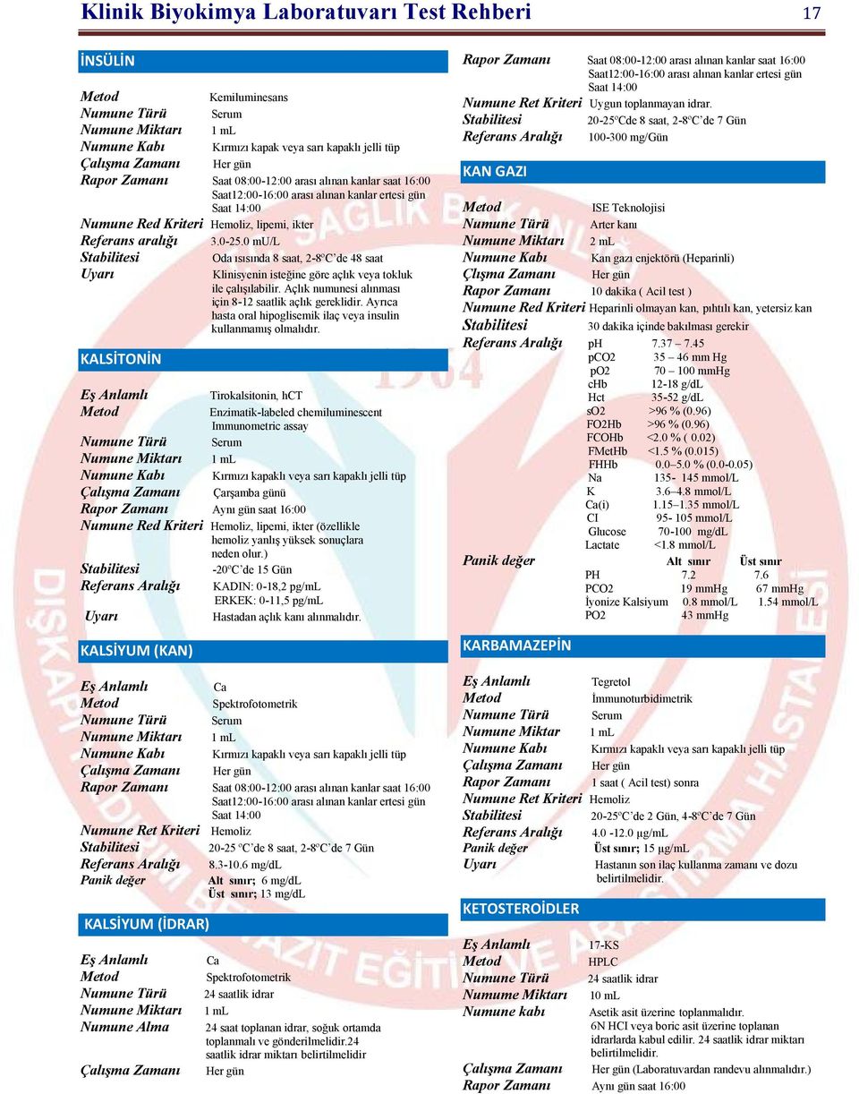 Ayrıca hasta oral hipoglisemik ilaç veya insulin kullanmamış olmalıdır.