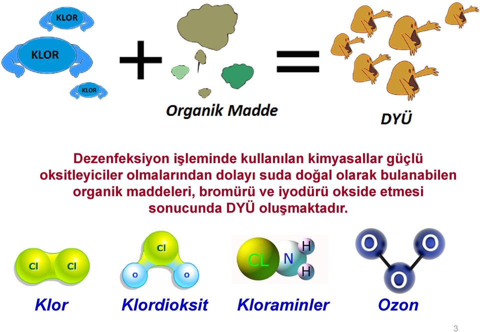 bulanabilen organik maddeleri, bromürü ve iyodürü okside