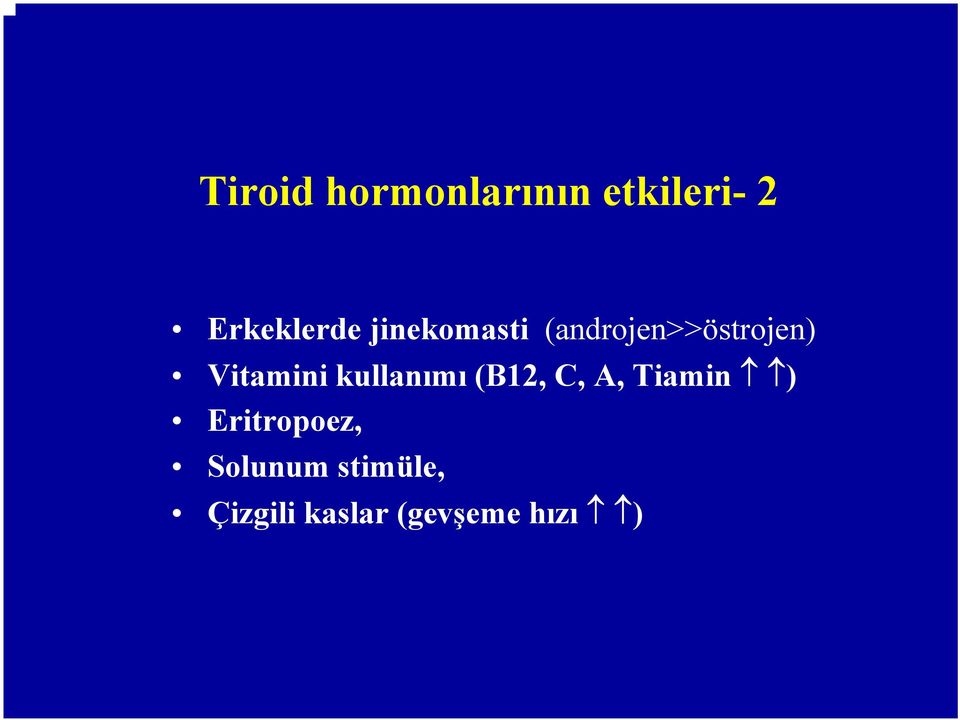kullanımı (B12, C, A, Tiamin ) Eritropoez,