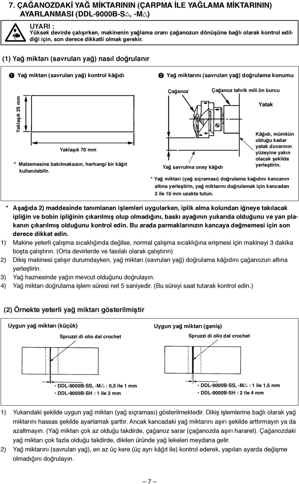 () Yağ miktarı (savrulan yağ) nasıl doğrulanır Yağ miktarı (savrulan yağ) kontrol kâğıdı Yağ miktarını (savrulan yağ) doğrulama konumu Çağanoz Çağanoz tahrik mili ön burcu Yaklaşık 5 mm Yaklaşık 70