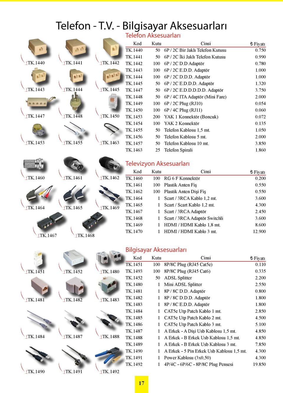 Telefon Kablosu 5 mt. Telefon Kablosu 0 mt. Telefon Spirali 0.7 0.990 0.780.000.000.3 3.7.000 0.05 0.00 0.07 0.35.0.000 3.8.80 TK.0 TK. TK.7 TK. TK.5 TK.8 TK. TK.9 Televizyon Aksesuarları TK.0 TK. TK. TK. TK.5 TK.7 TK.8 TK.9 TK.