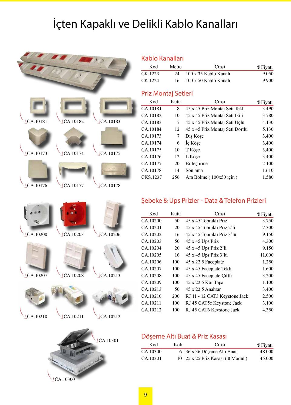 37 8 0 7 7 0 5 x 5 Priz Montaj Seti Tekli 5 x 5 Priz Montaj Seti İkili 5 x 5 Priz Montaj Seti Üçlü 5 x 5 Priz Montaj Seti Dörtlü Dış Köşe İç Köşe T Köşe L Köşe Birleştirme Sonlama Ara Bölme ( x için