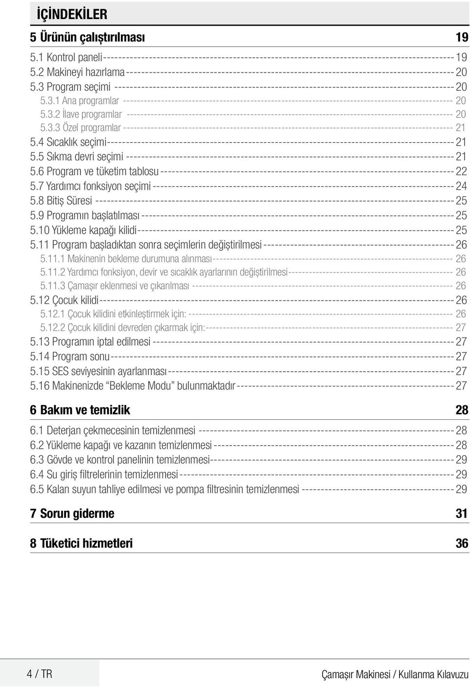 3 Program seçimi------------------------------------------------------------------------------------------ 20 5.3.1 Ana programlar ------------------------------------------------------------------------------------------------- 20 5.