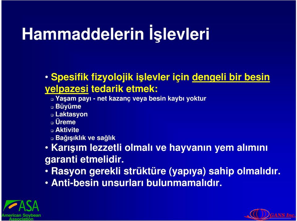 Aktivite Bağışıklık ve sağlık Karışım lezzetli olmalı ve hayvanın yem alımını garanti