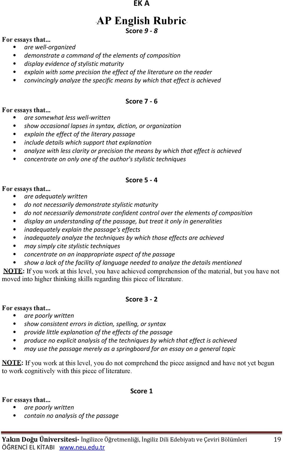 analyze the specific means by which that effect is achieved Score 7-6 For essays that.