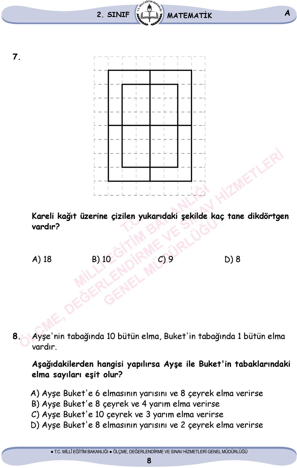 şağıdakilerden hangisi yapılırsa yşe ile Buket'in tabaklarındaki elma sayıları eşit olur?