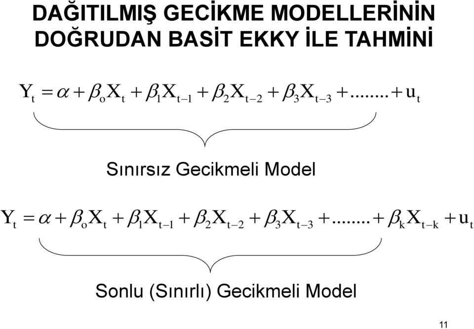 .. u o 1 1 2 2 3 3 Sınırsız Gecikmeli Model Y