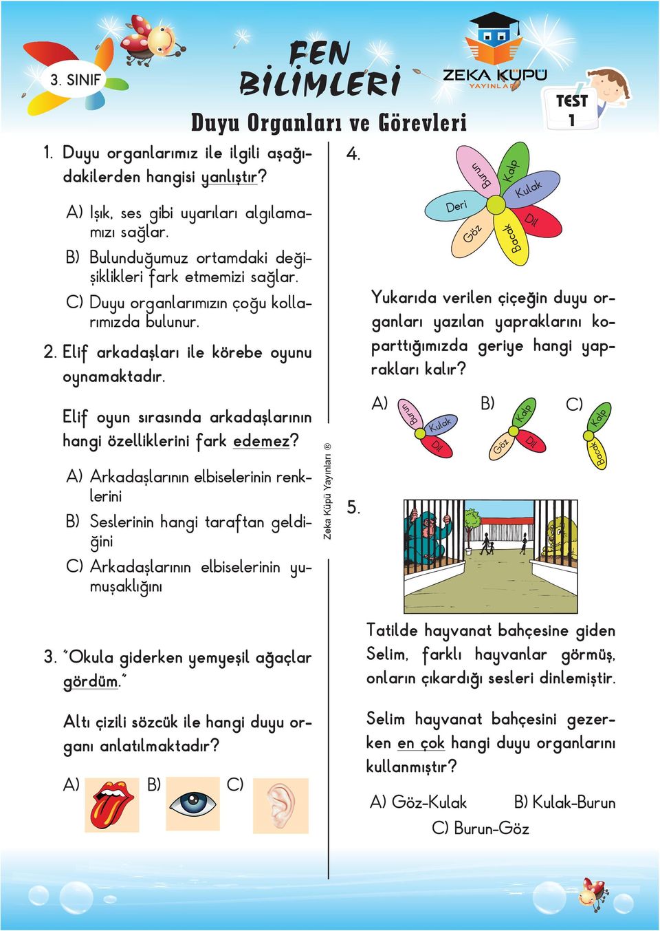 Duyu organlarımızın çoğu kollarımızda bulunur. Arkadaşlarının elbiselerinin renklerini Dil a Bac G öz Bulunduğumuz ortamdaki değişiklikleri fark etmemizi sağlar.