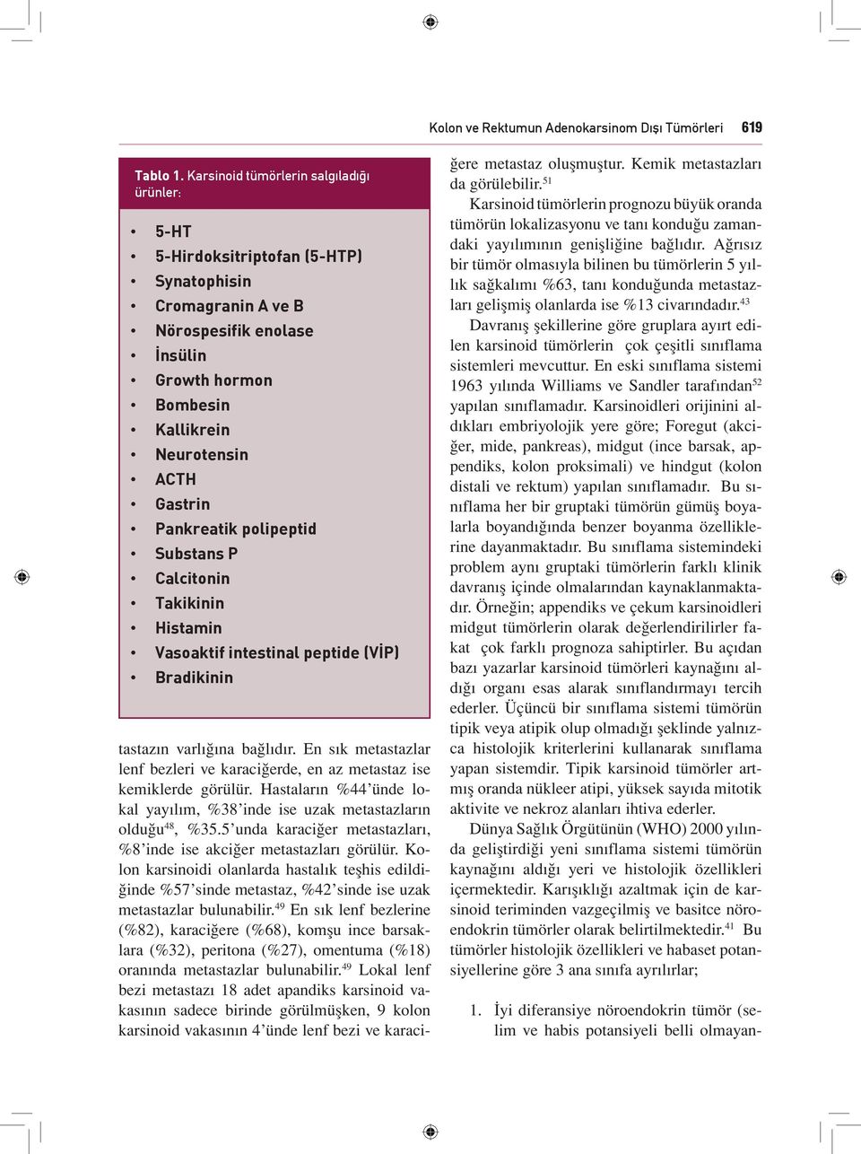 Pankreatik polipeptid Substans P Calcitonin Takikinin Histamin Vasoaktif intestinal peptide (VİP) Bradikinin tastazın varlığına bağlıdır.