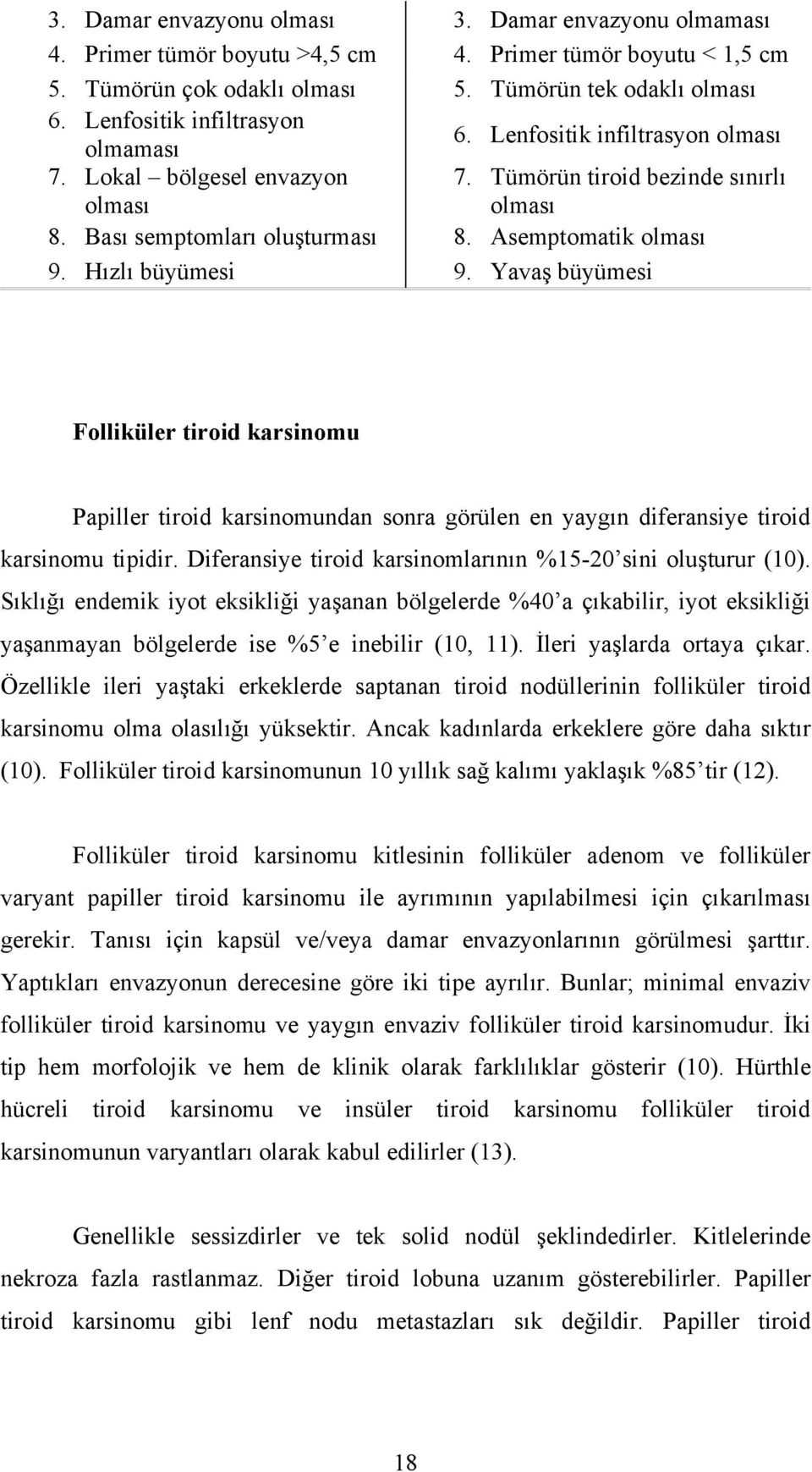 Asemptomatik olması 9. Yavaş büyümesi Folliküler tiroid karsinomu Papiller tiroid karsinomundan sonra görülen en yaygın diferansiye tiroid karsinomu tipidir.