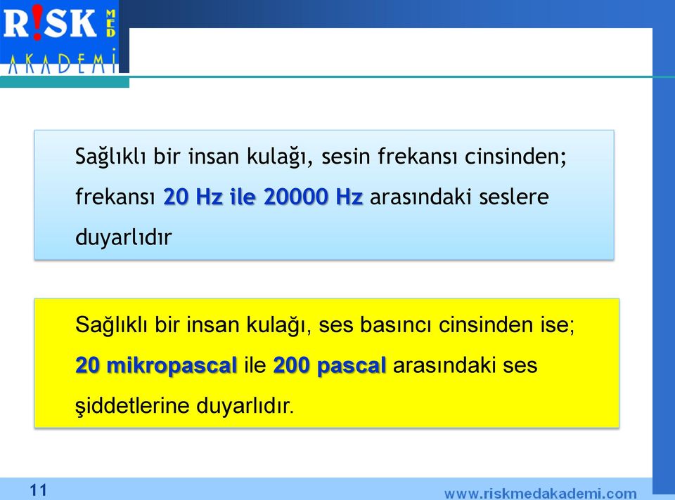 Sağlıklı bir insan kulağı, ses basıncı cinsinden ise; 20