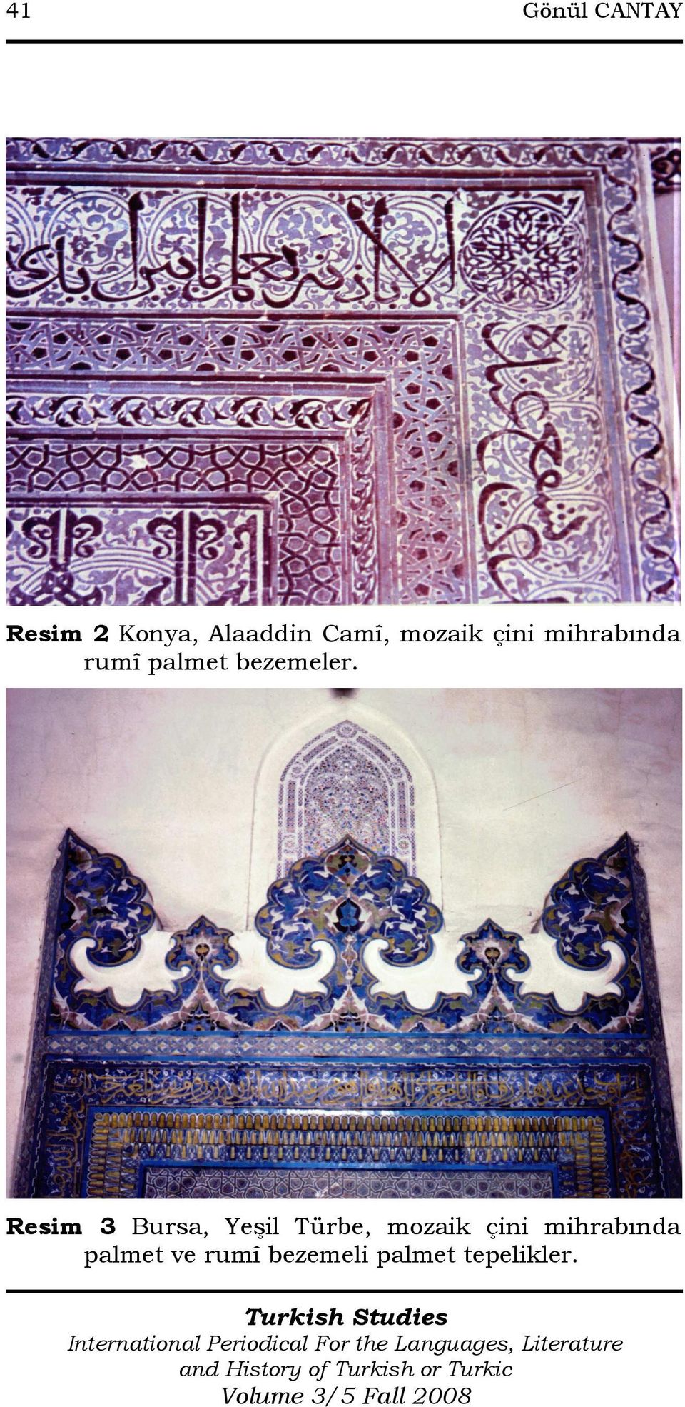 Resim 3 Bursa, Yeşil Türbe, mozaik çini