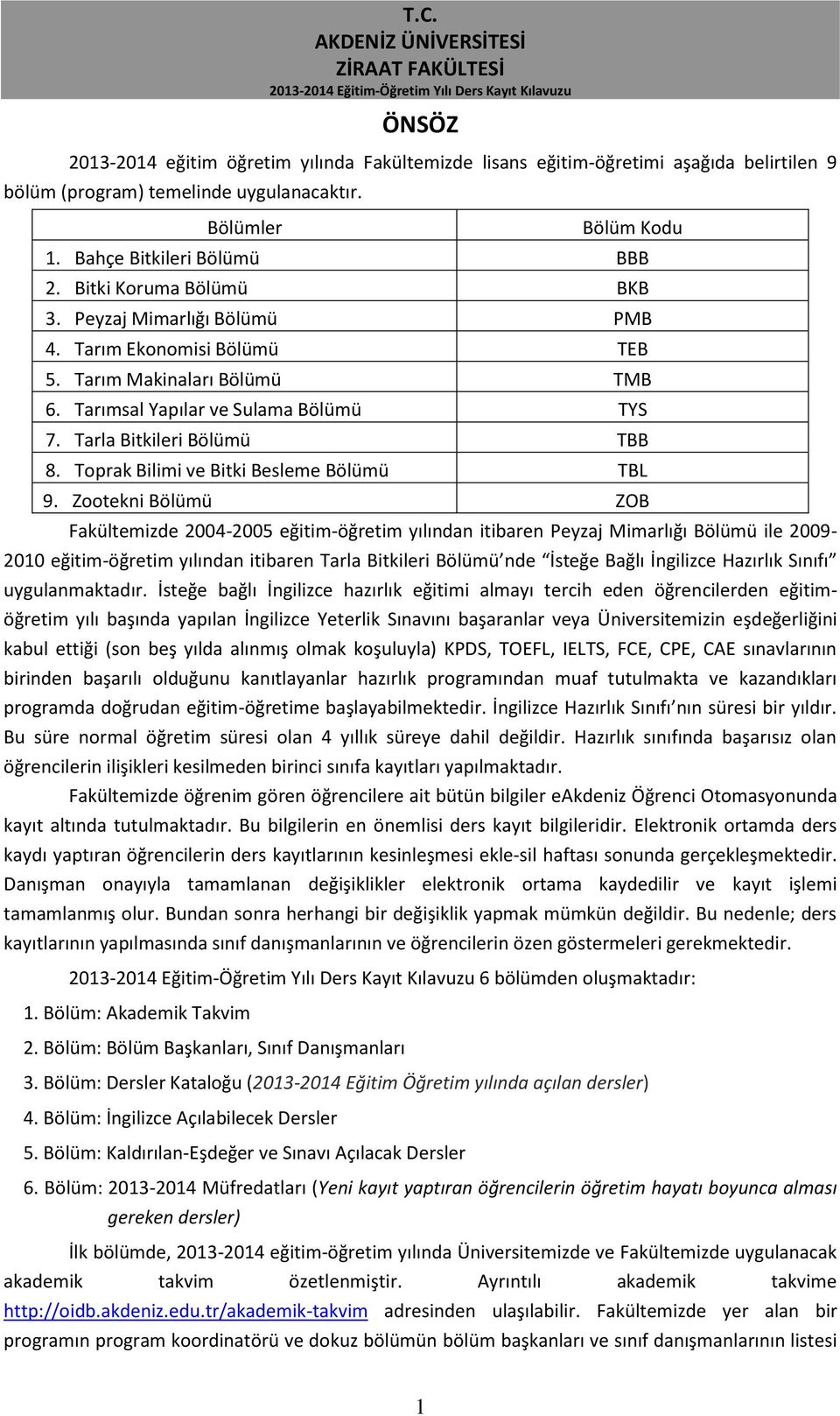 Toprak Bilimi ve Bitki Besleme Bölümü TBL 9.