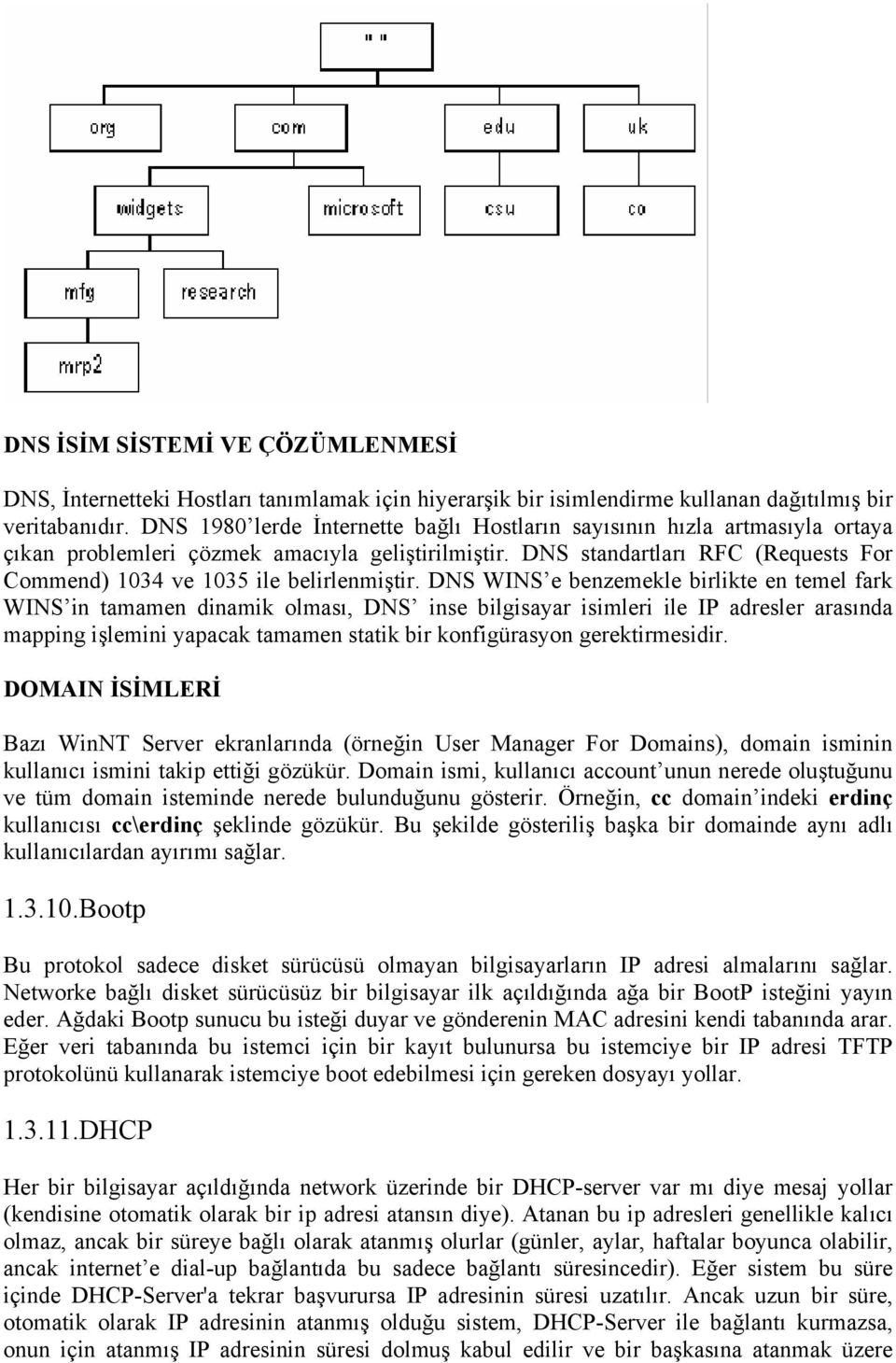 DNS standartları RFC (Requests For Commend) 1034 ve 1035 ile belirlenmiştir.