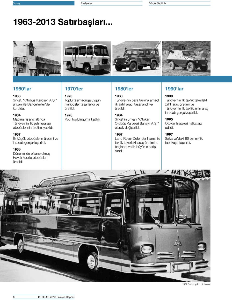 1980 Türkiye nin para taşıma amaçlı ilk zırhlı aracı tasarlandı ve üretildi. 1984 Şirket in unvanı Otokar Otobüs Karoseri Sanayii A.Ş. olarak değiştirildi.