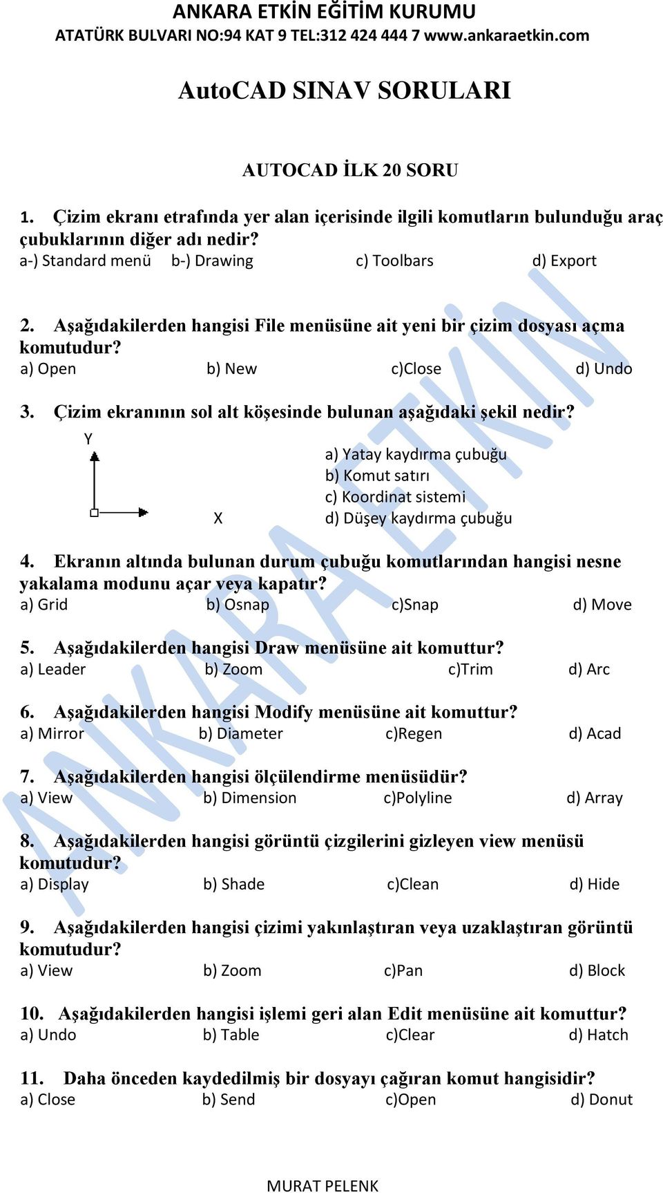 AutoCAD SINAV SORULARI - PDF Free Download