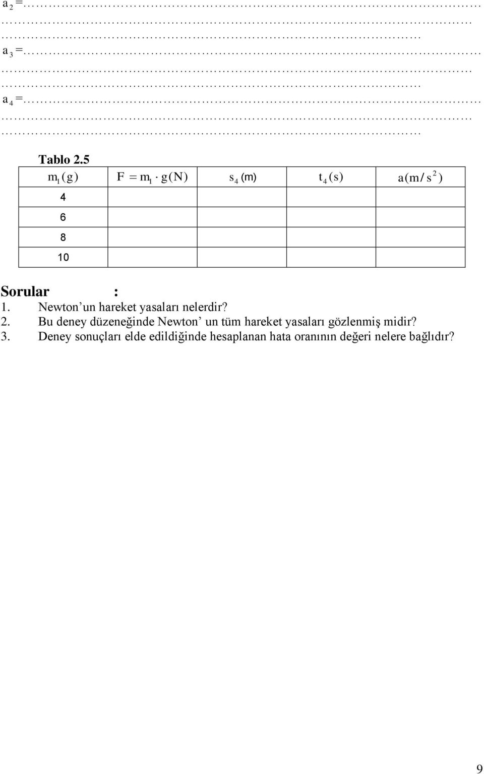 Newton un hareket yasaları nelerdir?