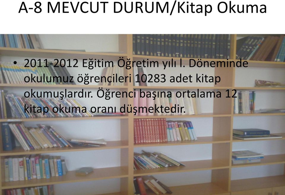 Döneminde okulumuz öğrencileri 10283 adet