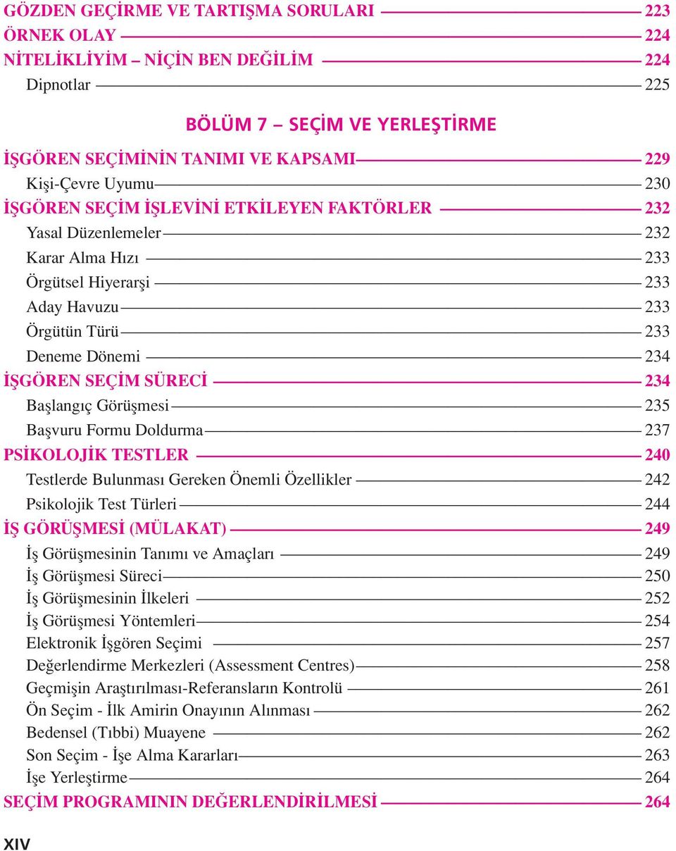 Görüşmesi 235 Başvuru Formu Doldurma 237 PSİKOLOJİK TESTLER 240 Testlerde Bulunması Gereken Önemli Özellikler 242 Psikolojik Test Türleri 244 İŞ GÖRÜŞMESİ (MÜLAKAT) 249 İş Görüşmesinin Tanımı ve