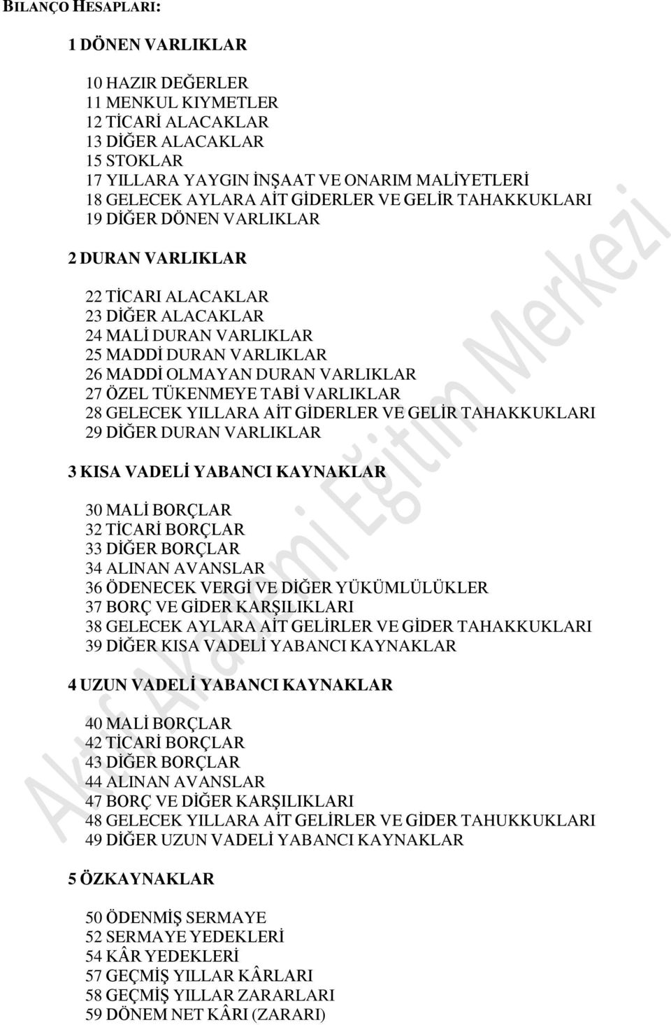 ÖZEL TÜKENMEYE TABİ VARLIKLAR 28 GELECEK YILLARA AİT GİDERLER VE GELİR TAHAKKUKLARI 29 DİĞER DURAN VARLIKLAR 3 KISA VADELİ YABANCI KAYNAKLAR 30 MALİ BORÇLAR 32 TİCARİ BORÇLAR 33 DİĞER BORÇLAR 34