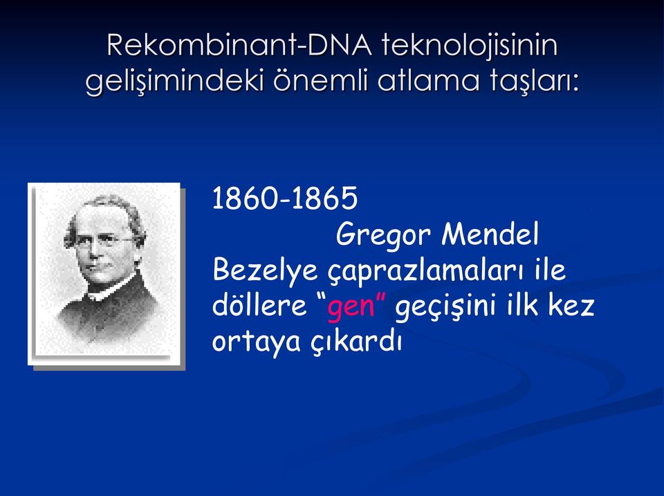 1860-1865 Gregor Mendel Bezelye
