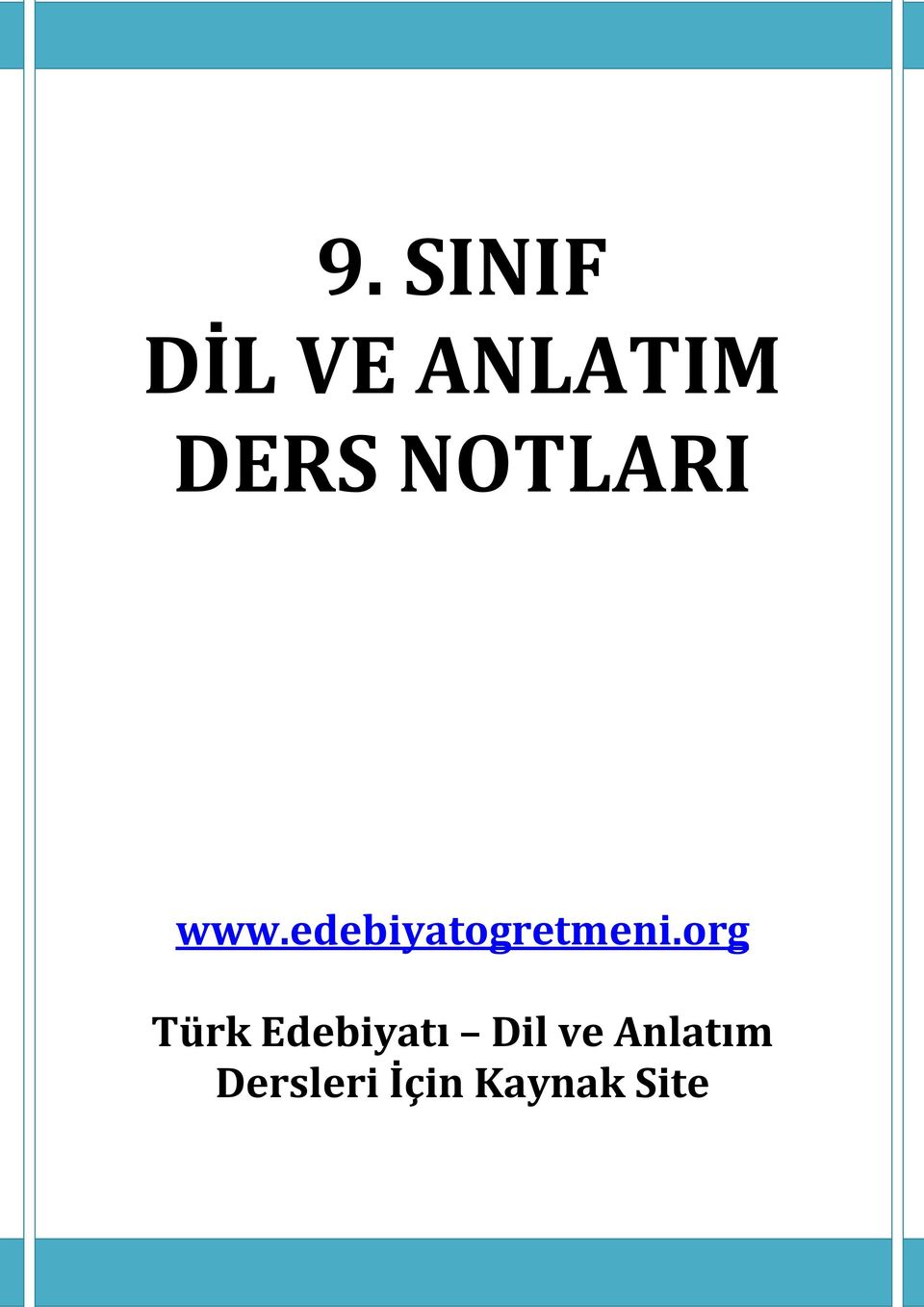 org Türk Edebiyatı Dil ve Anlatım