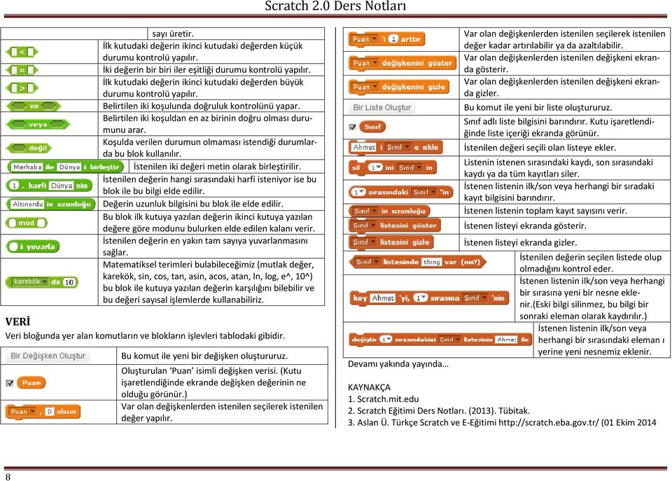 Koşulda verilen durumun olmaması istendiği durumlarda bu blok kullanılır. İstenilen iki değeri metin olarak birleştirilir.