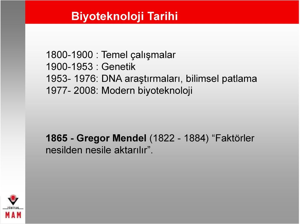 bilimsel patlama 1977-2008: Modern biyoteknoloji 1865