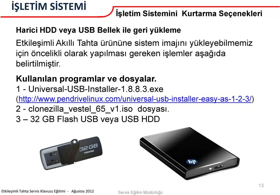 Kullanılan programlar ve dosyalar. 1 - Universal-USB-Installer-1.8.8.3.exe (http://www.