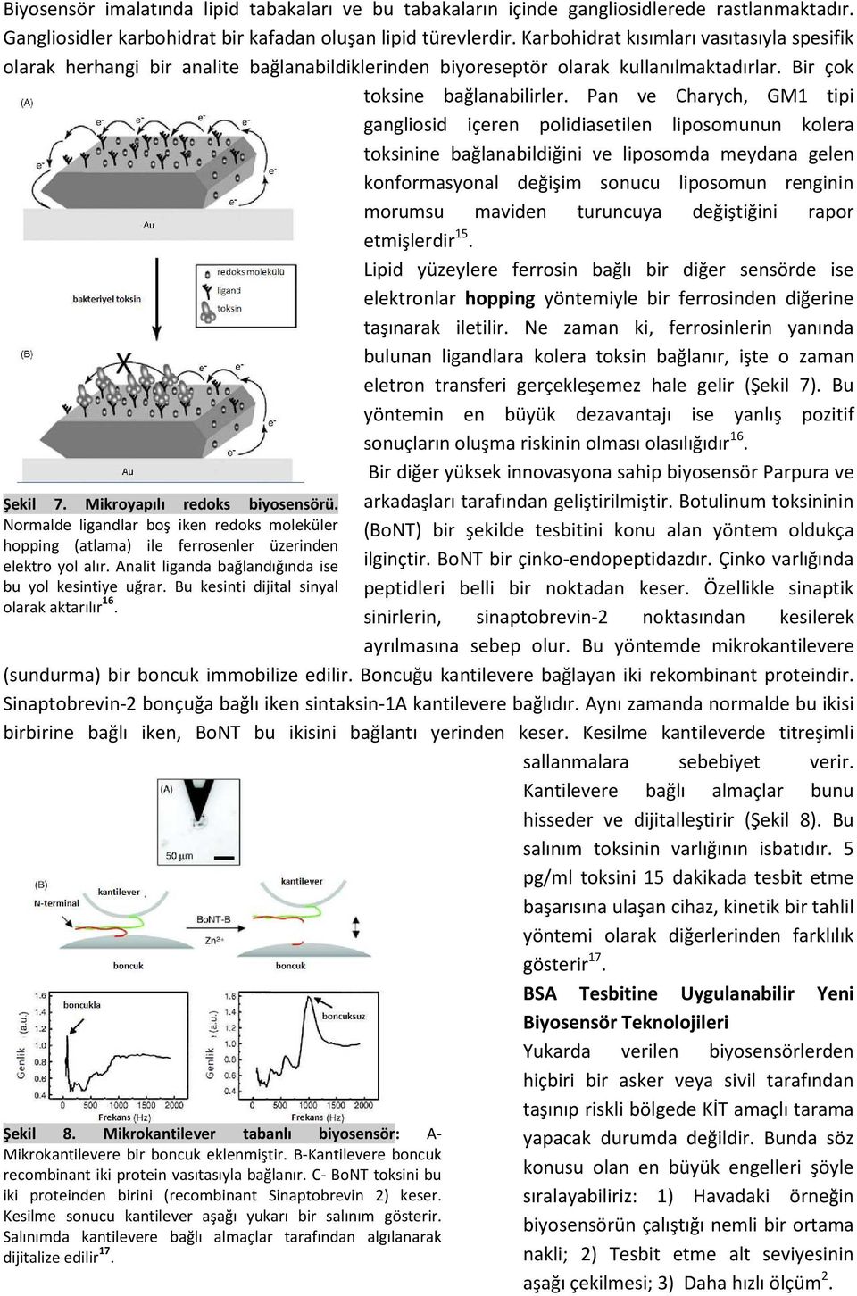 Pan ve Charych, GM1 tipi gangliosid içeren polidiasetilen liposomunun kolera toksinine bağlanabildiğini ve liposomda meydana gelen konformasyonal değişim sonucu liposomun renginin morumsu maviden