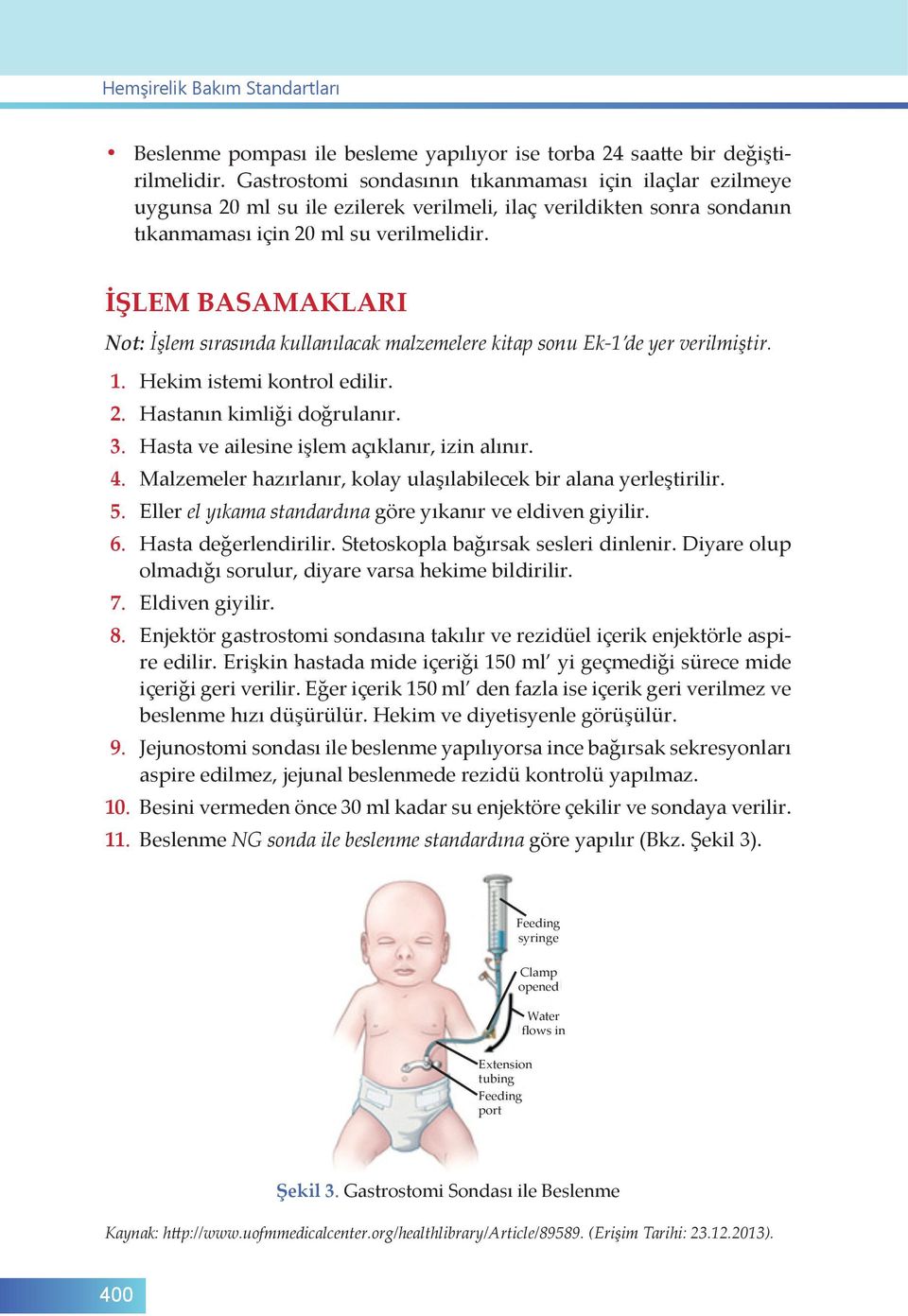 İŞLEM BASAMAKLARI Not: İşlem sırasında kullanılacak malzemelere kitap sonu Ek-1 de yer verilmiştir. 1. Hekim istemi kontrol edilir. 2. Hastanın kimliği doğrulanır. 3.