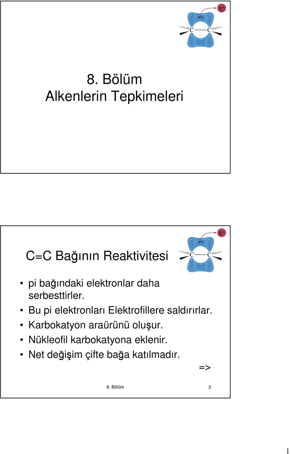 Bu pi elektronları Elektrofillere saldırırlar.