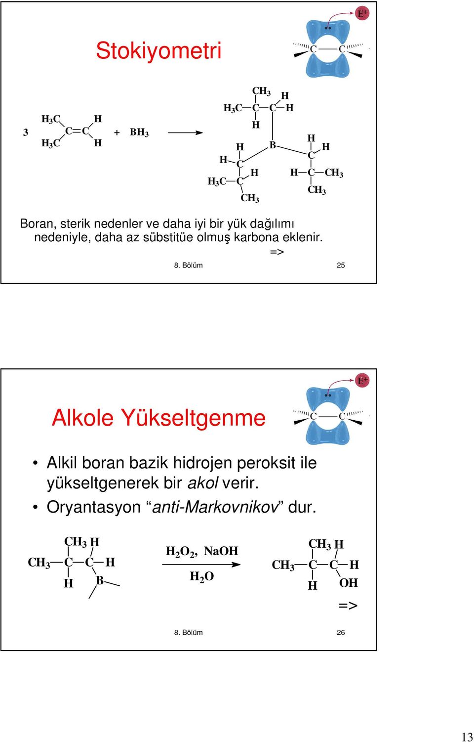 Bölüm 25 Alkole Yükseltgenme Alkil boran bazik hidrojen peroksit ile