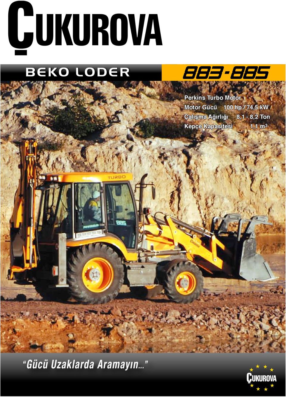 Çalışma Ağırlığı 8,1-8,2 Ton Kepçe