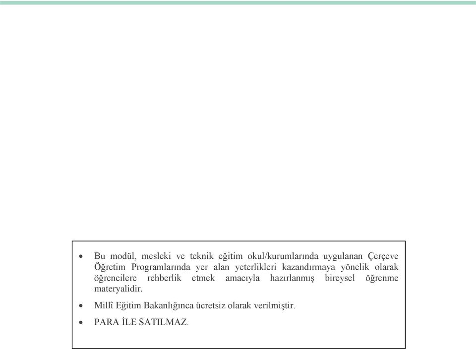 öğrencilere rehberlik etmek amacıyla hazırlanmış bireysel öğrenme