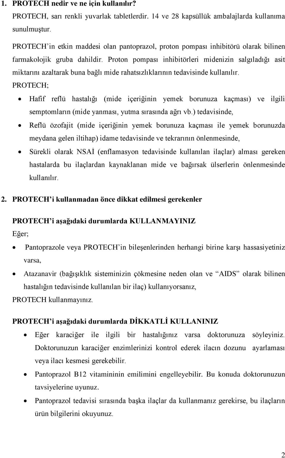 Kullanma Talimati Protech 20 Mg Enterik Kapli Tablet Agizdan Alinir Pdf Ucretsiz Indirin
