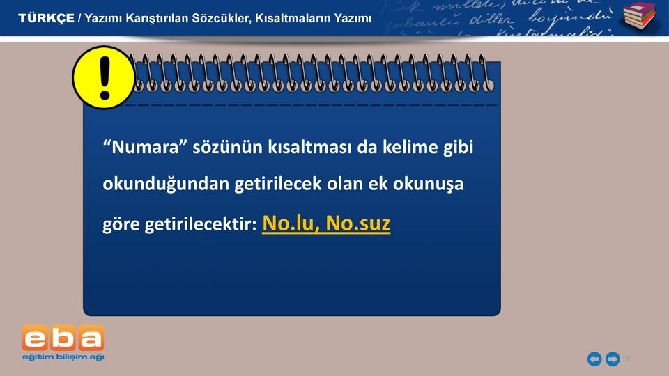 getirilecek olan ek okunuşa