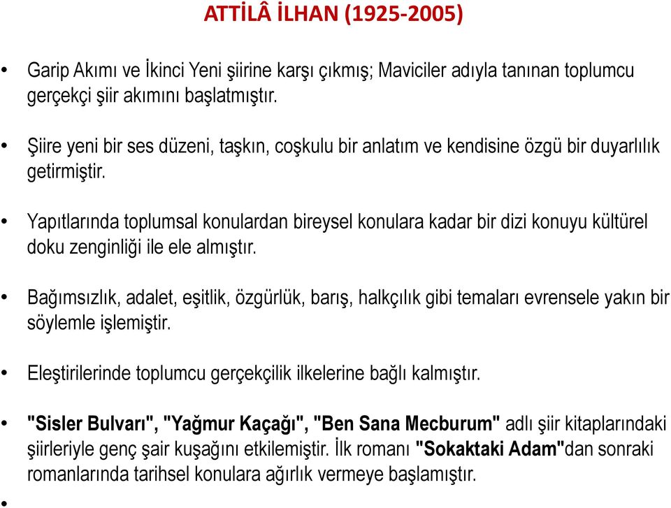 Yapıtlarında toplumsal konulardan bireysel konulara kadar bir dizi konuyu kültürel doku zenginliği ile ele almıştır.