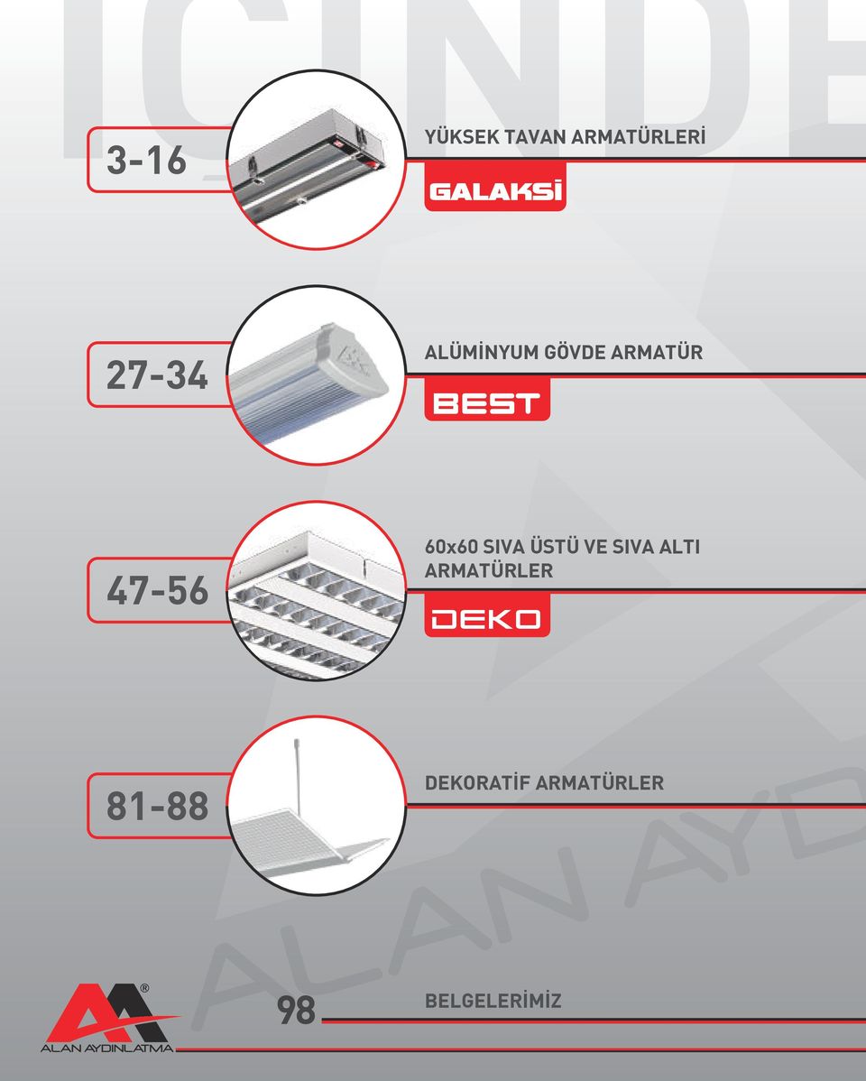 SIVA ÜSTÜ VE SIVA ALTI ARMATÜRLER