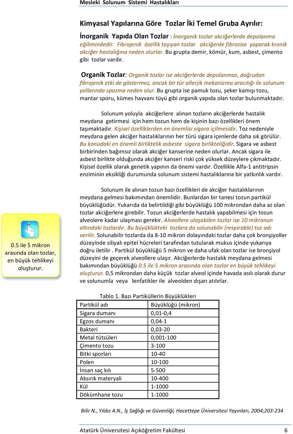 Organik Tozlar: Organik tozlar ise akciğerlerde depolanmaz, doğrudan fibrojenik etki de göstermez, ancak bir tür allerjik mekanizma aracılığı ile solunum yollarında spazma neden olur.