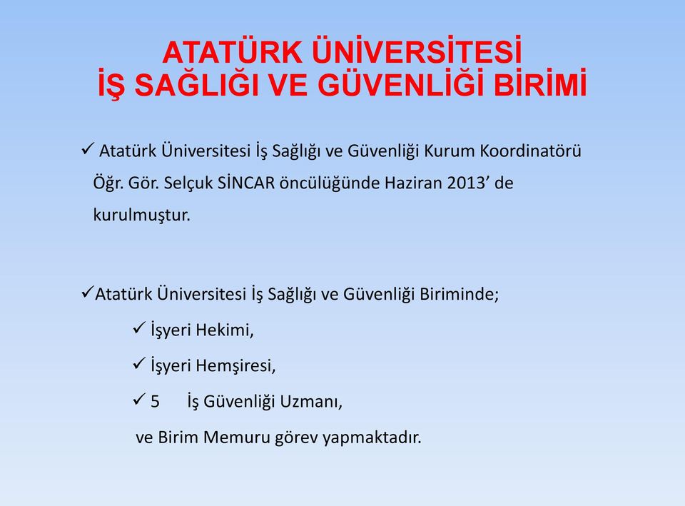 Selçuk SİNCAR öncülüğünde Haziran 2013 de kurulmuştur.