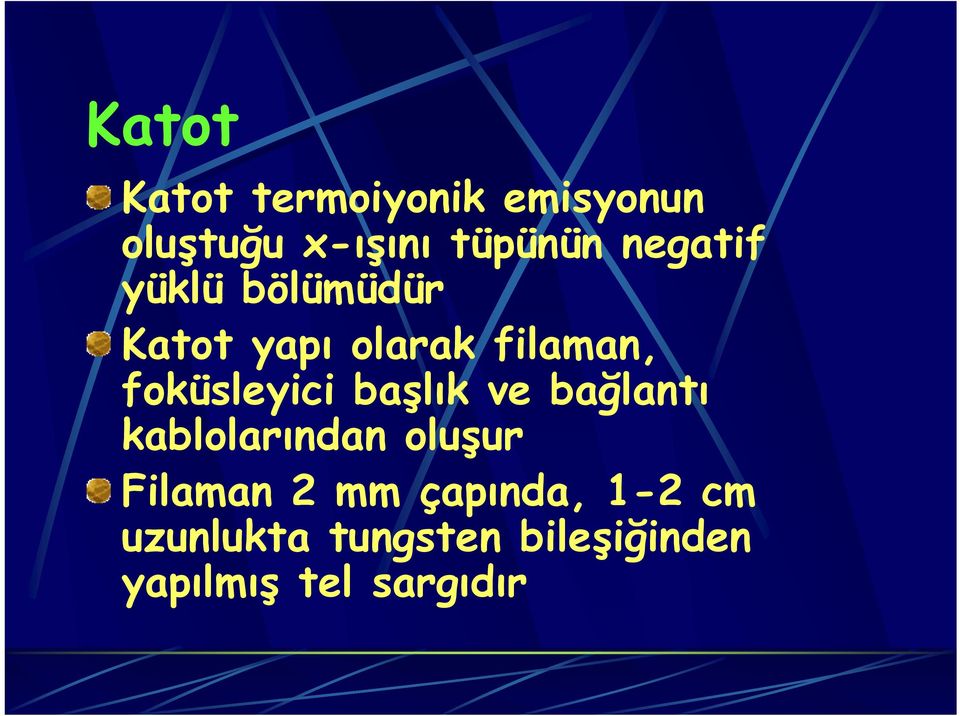 foküsleyici başlık ve bağlantı kablolarından oluşur Filaman