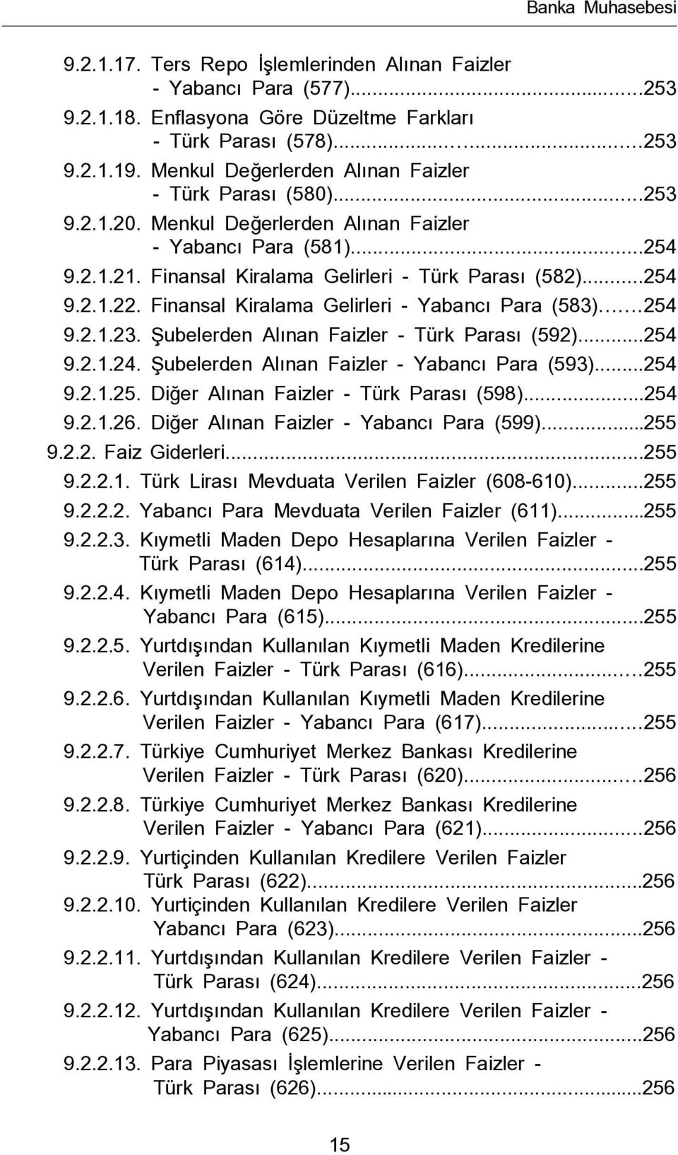 Finansal Kiralama Gelirleri - Yabancı Para (583)...254 9.2.1.23. Şubelerden Alınan Faizler - Türk Parası (592)...254 9.2.1.24. Şubelerden Alınan Faizler - Yabancı Para (593)...254 9.2.1.25. Diğer Alınan Faizler - Türk Parası (598).