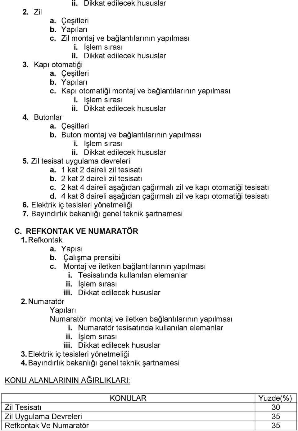 2 kat 4 daireli aşağıdan çağırmalı zil ve kapı otomatiği tesisatı d. 4 kat 8 daireli aşağıdan çağırmalı zil ve kapı otomatiği tesisatı 6. Elektrik iç tesisleri yönetmeliği 7.