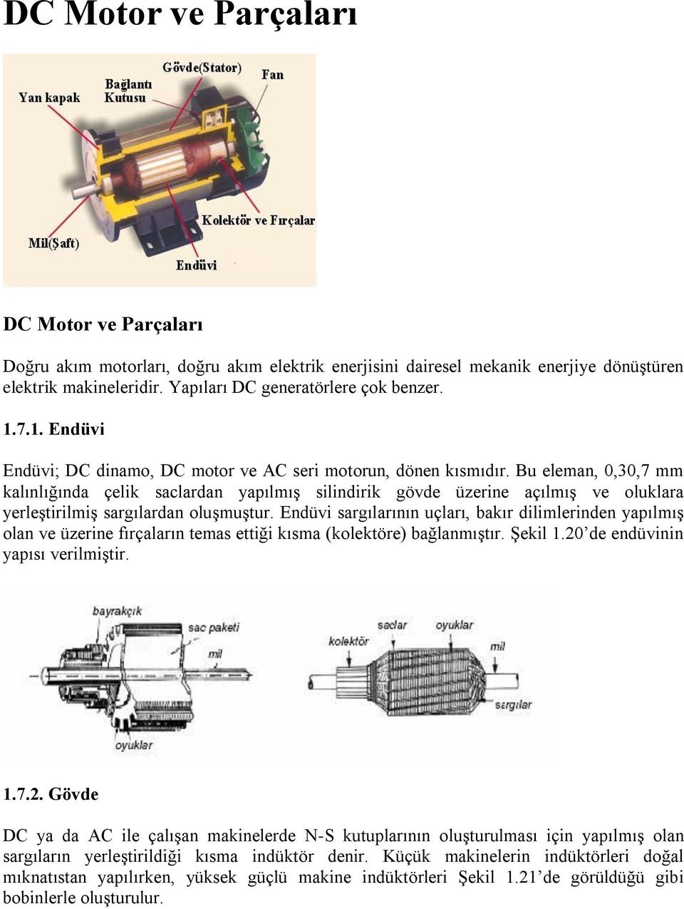 DC Motor ve Parçaları - PDF Ücretsiz indirin