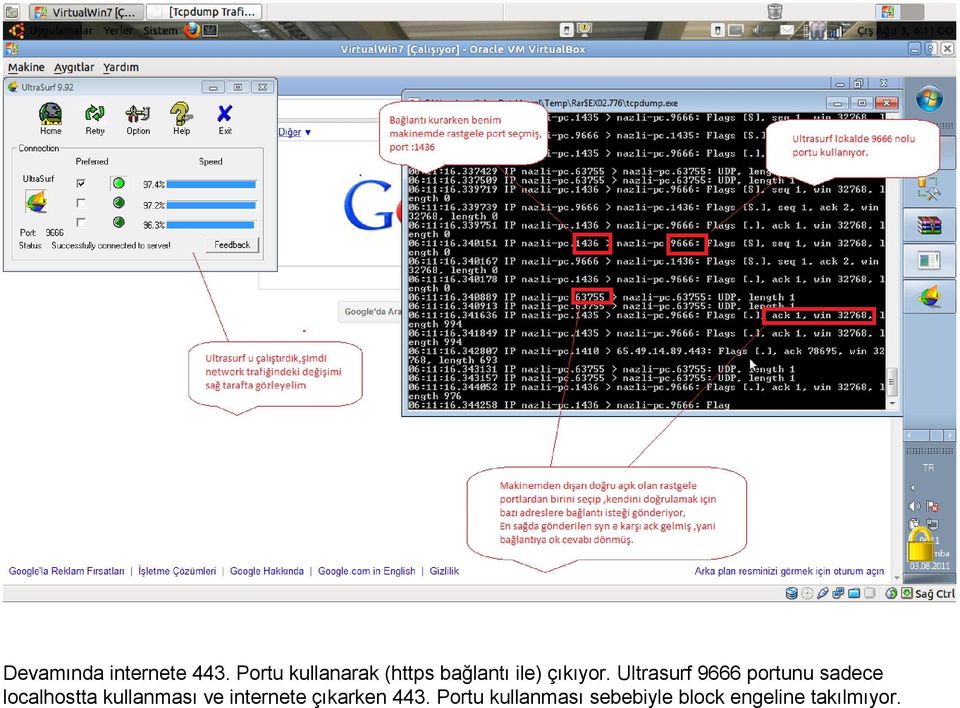 Ultrasurf 9666 portunu sadece localhostta