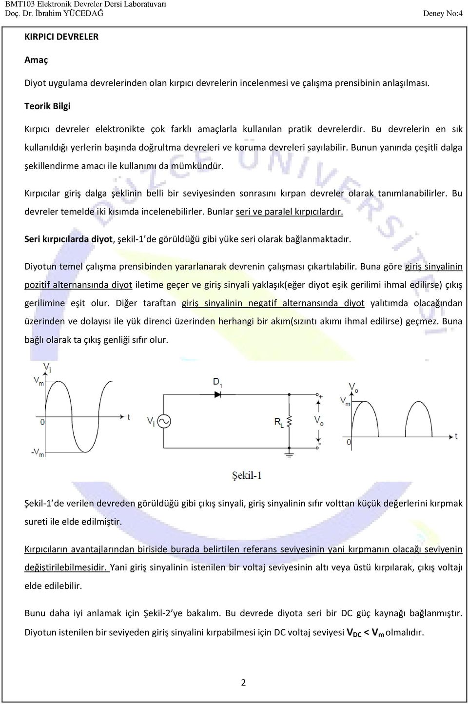 Bunun yanında çeşitli dalga şekillendirme amacı ile kullanımı da mümkündür. Kırpıcılar giriş dalga şeklinin belli bir seviyesinden sonrasını kırpan devreler olarak tanımlanabilirler.