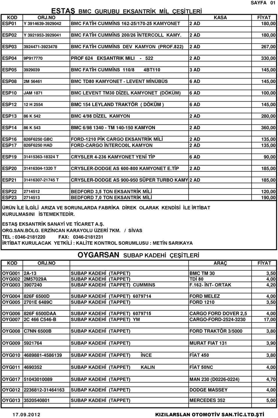 2 AD 180,00 ESP03 3924471-3923478 BMC FATİH CUMMİNS DEV KAMYON (PROF.